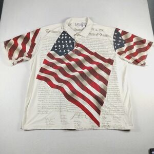 American Summer Shirt Mens 4XL Patriotic Flag Declaration USA 4th‎ of July